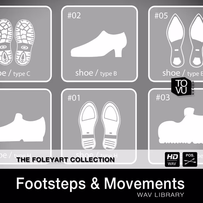 Footsteps & Movements sound effects library by Tovusound