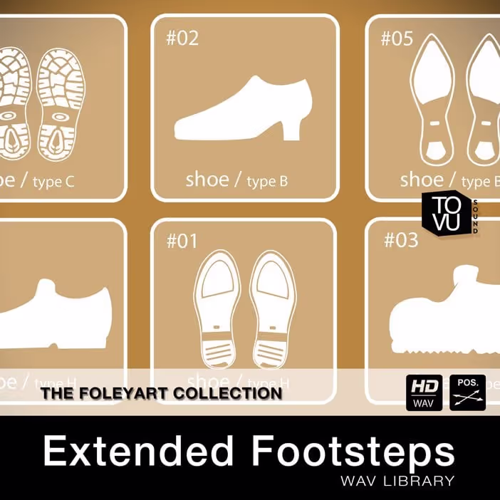 Extended Footsteps sound effects library by Tovusound