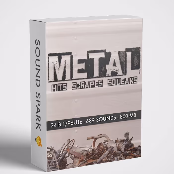 Metal Hits, Scrapes and Squeaks sound effects library by Sound Spark LLC