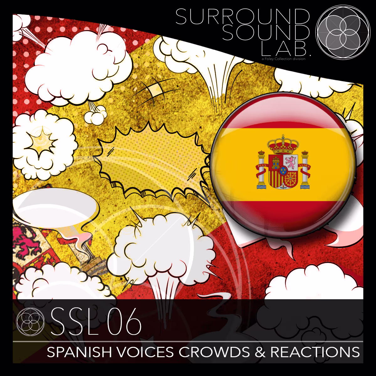 Spanish Voices, Crowds & Reactions sound effects library by Foley Collection & Surround Sound LAB