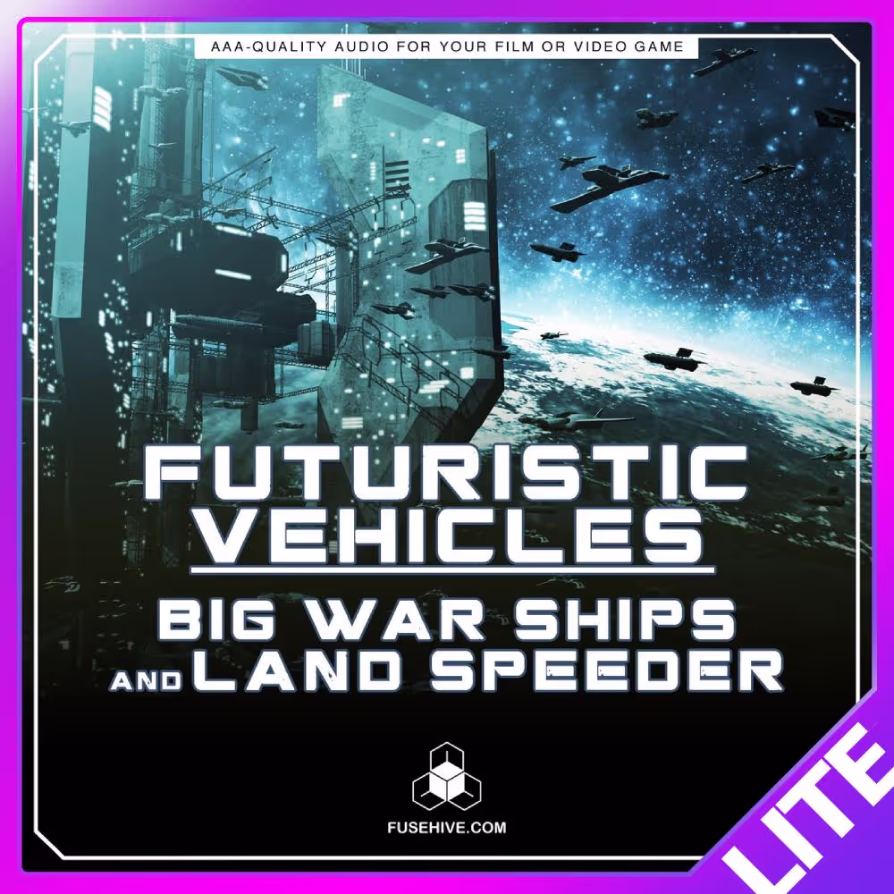 Futuristic Vehicles: Big War Ships & Land Speeder sound effects library by Fusehive