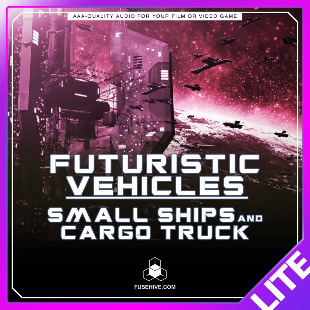 Futuristic Vehicles: Small Ships & Cargo Truck sound effects library by Fusehive