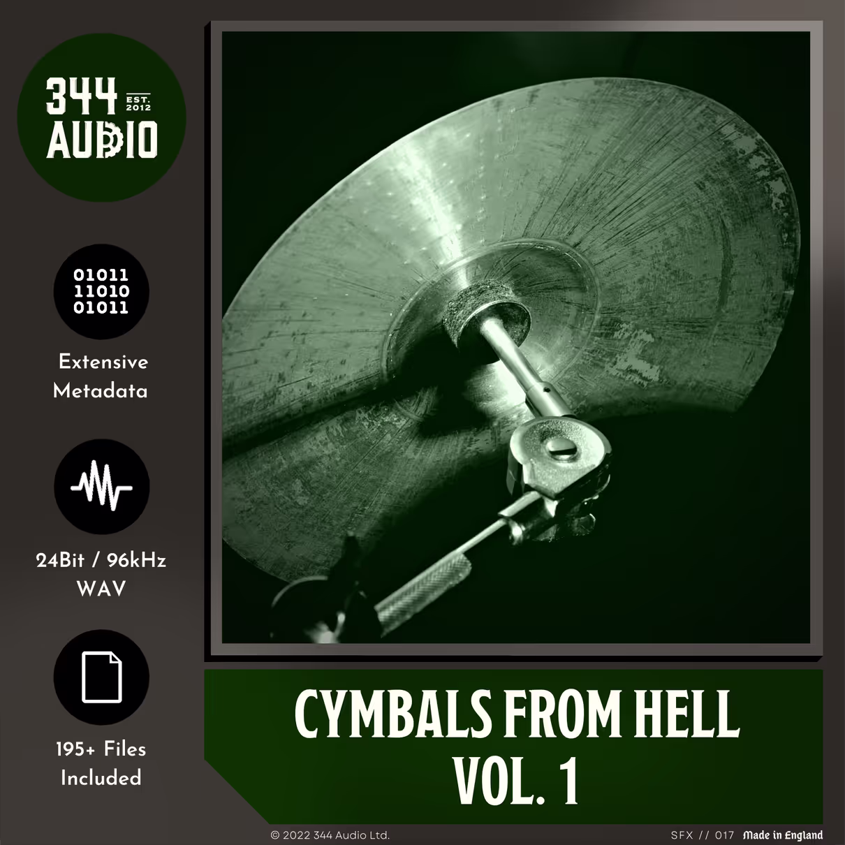 Cymbals From Hell sound effects library by 344 SFX