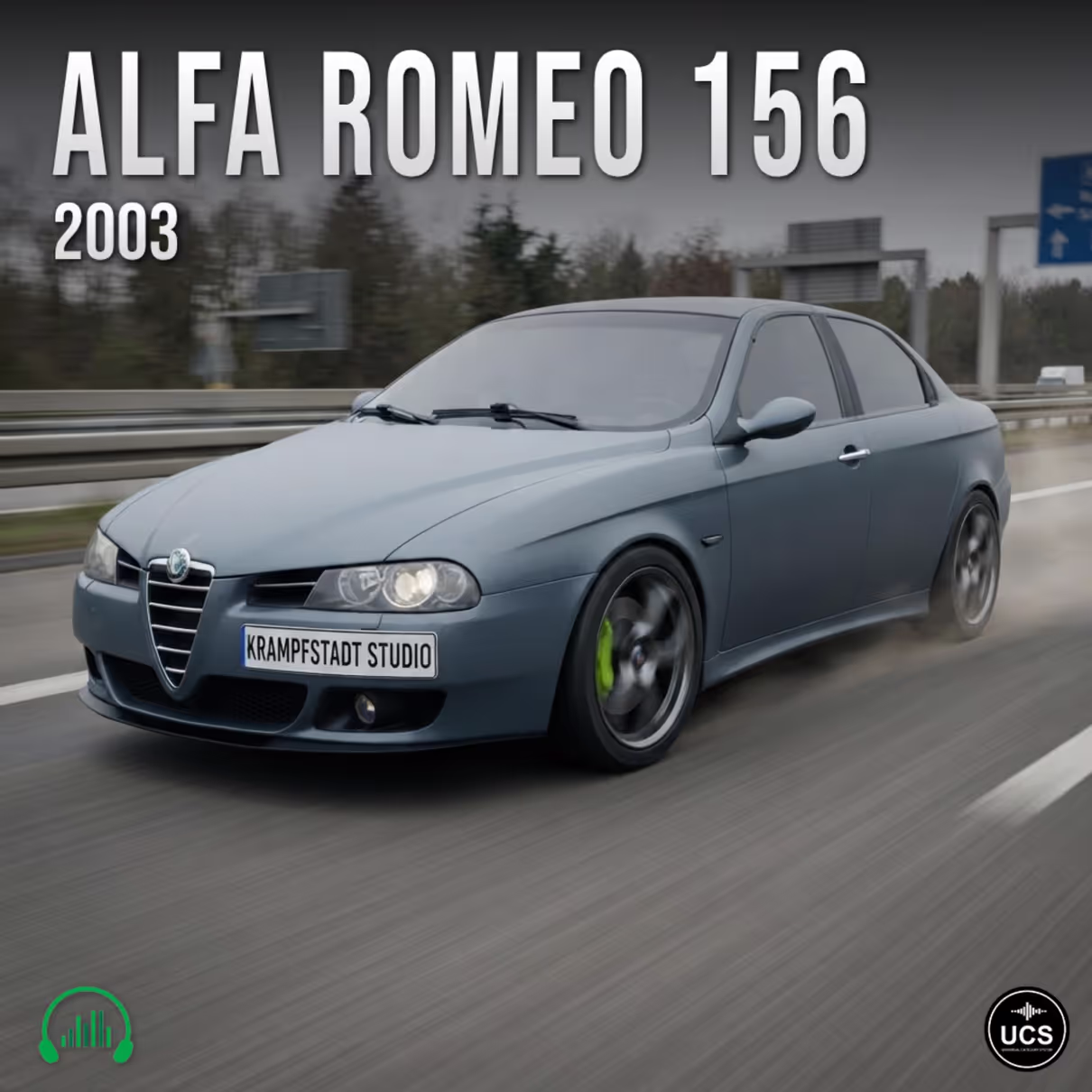 Alfa Romeo 156 2003 large family car sound effects library by Krampfstadt Studio