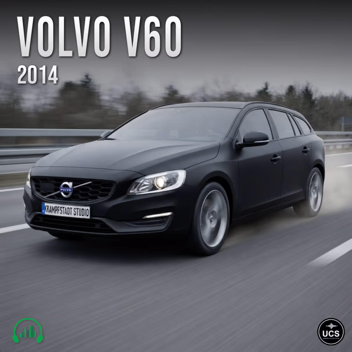 Volvo V60 2014 large family car sound effects library by Krampfstadt Studio