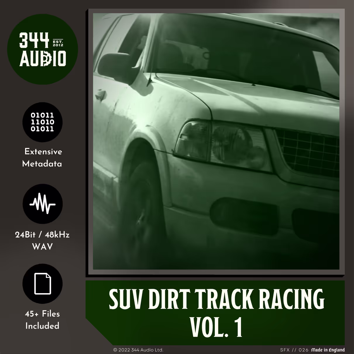 SUV Dirt Track Racing sound effects library by 344 SFX