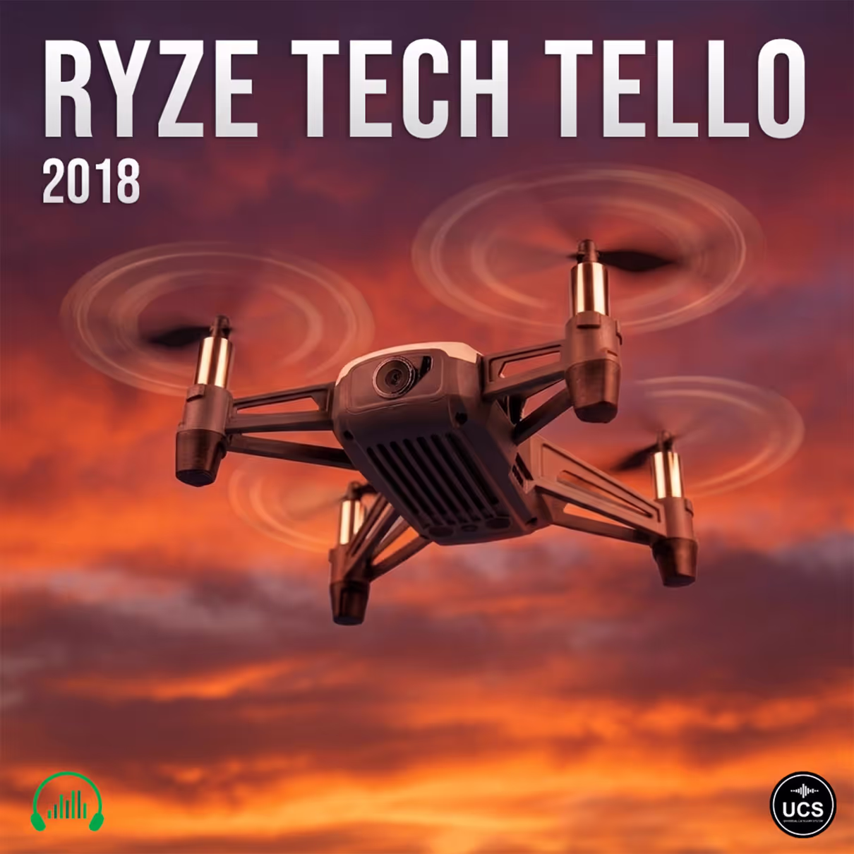Ryze Tech Tello 2018 UAD uncrewed aerial vehicle drone quadcopter sound effects library by Krampfstadt Studio