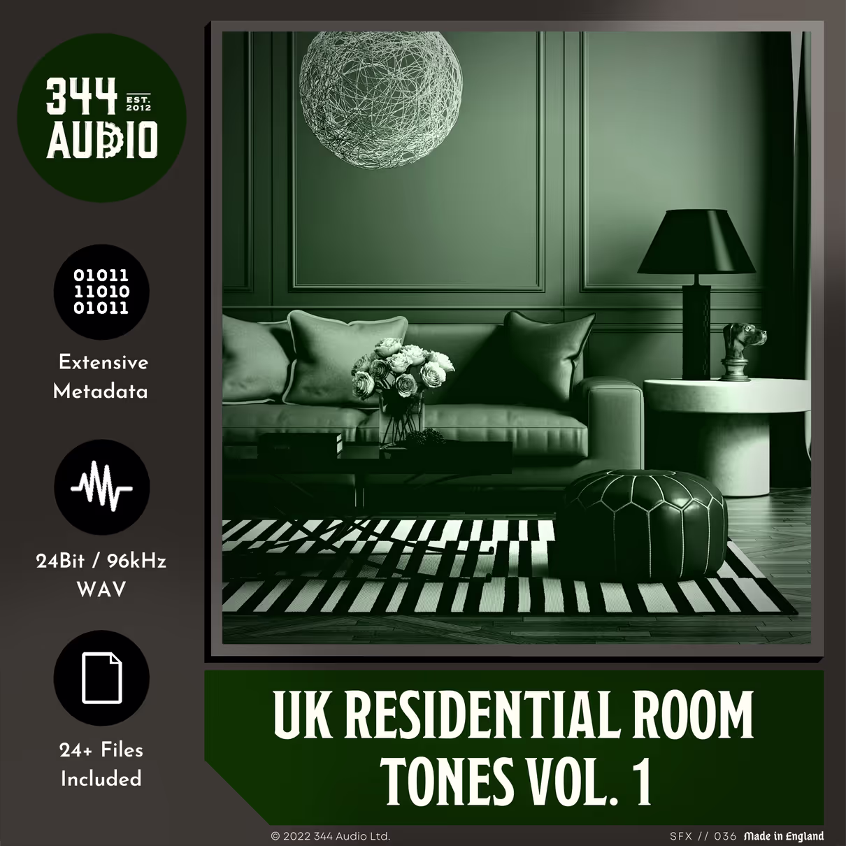 UK Residential Room Tones sound effects library by 344 SFX