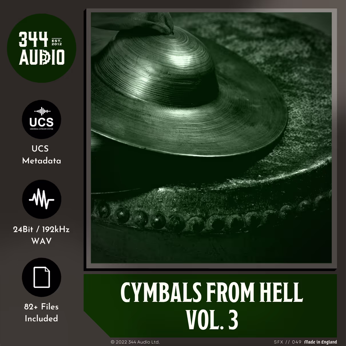 Cymbals From Hell Vol. 3 sound effects library by 344 SFX