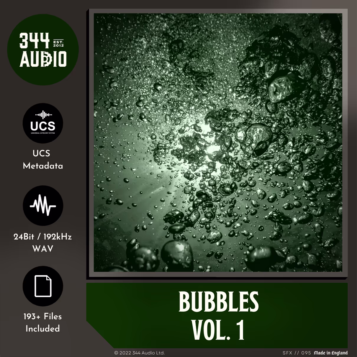 Bubbles Vol. 1 sound effects library by 344 SFX