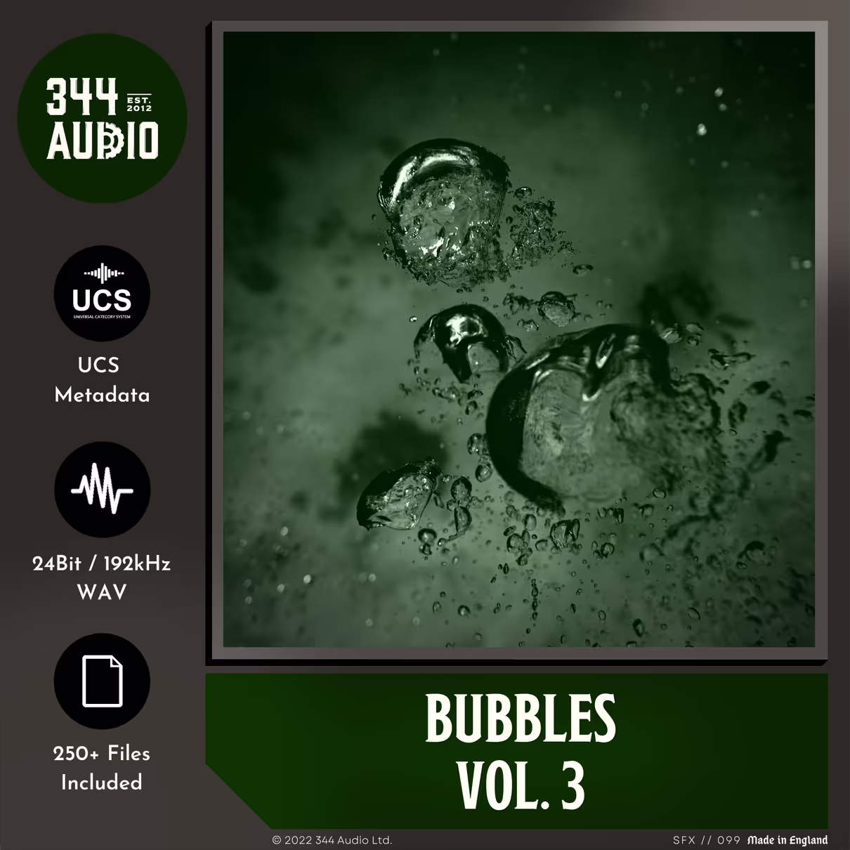 Bubbles Vol. 3 sound effects library by 344 SFX