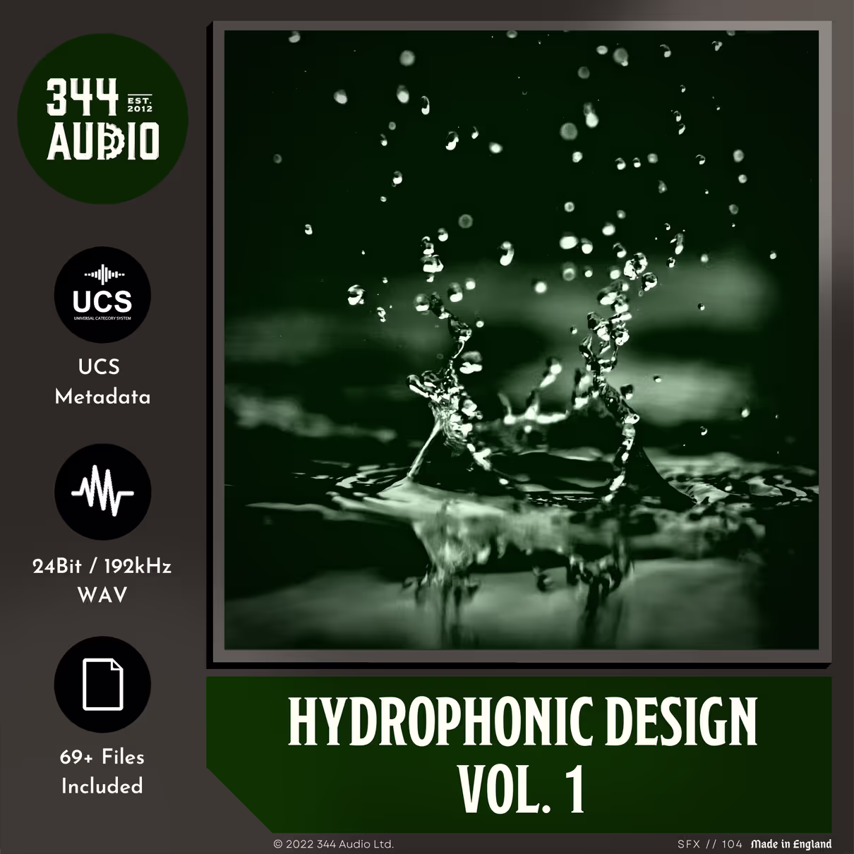 Hydrophonic Design Vol. 1 sound effects library by 344 SFX