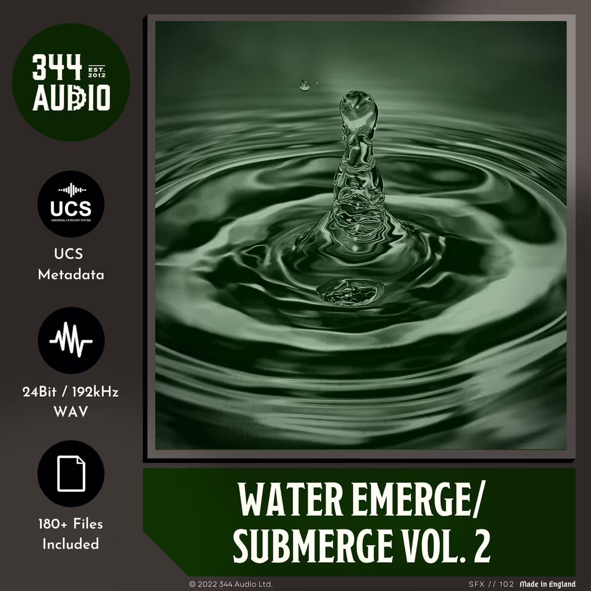 Water Emerge Submerge Vol . 2 sound effects library by 344 SFX