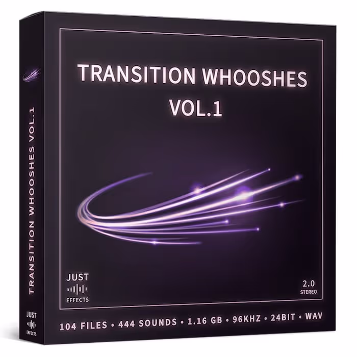 Transition Whooshes Vol.1 sound effects library by Just Sound Effects