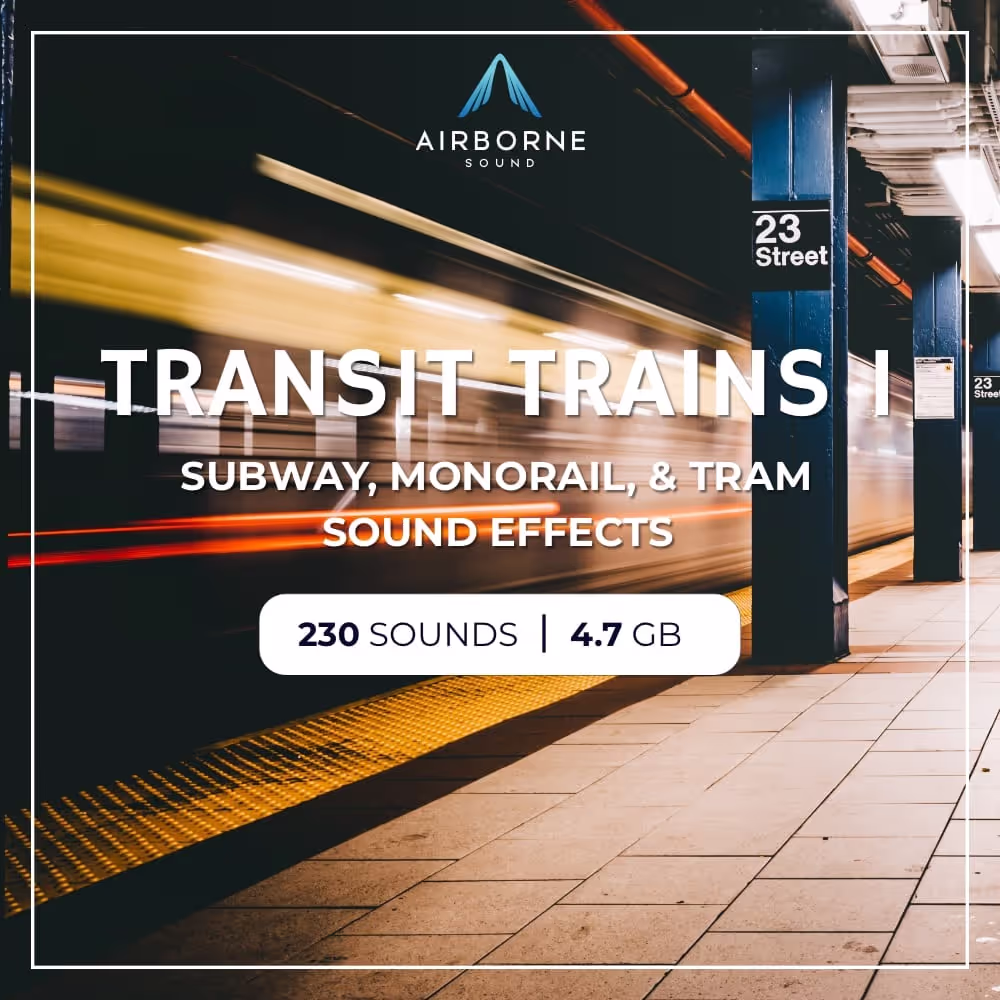 Transit Trains 1 sound effects library by Airborne Sound