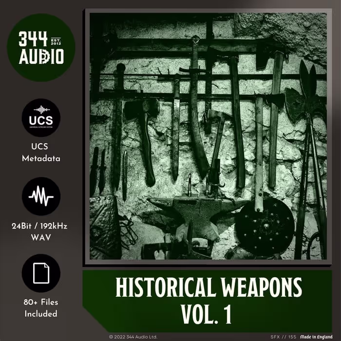 Historical Weapons Vol. 1 sound effects library by 344 SFX