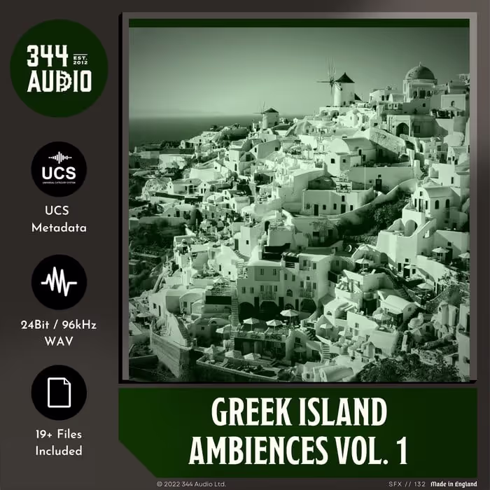 Greek Island Ambiences Vol. 1 sound effects library by 344 SFX