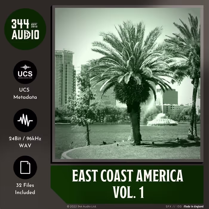 East Coast America Vol. 1 sound effects library by 344 SFX