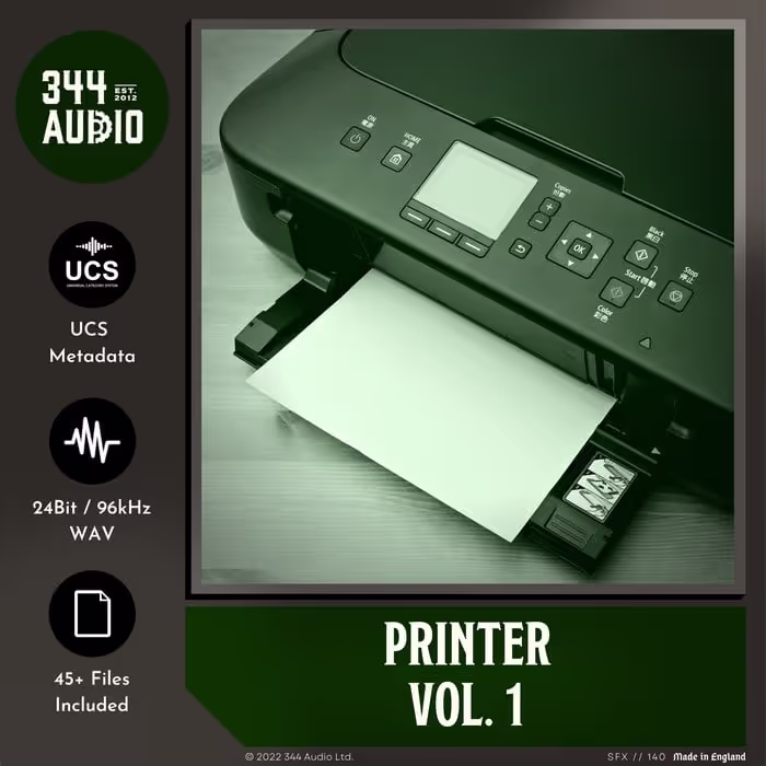 Printer Vol. 1 sound effects library by 344 SFX