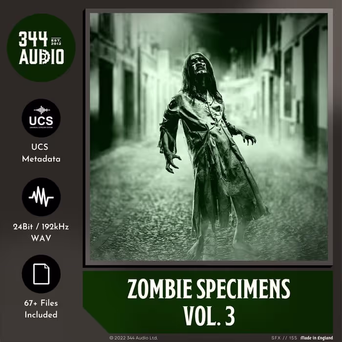 Zombie Specimens Vol. 3 sound effects library by 344 SFX