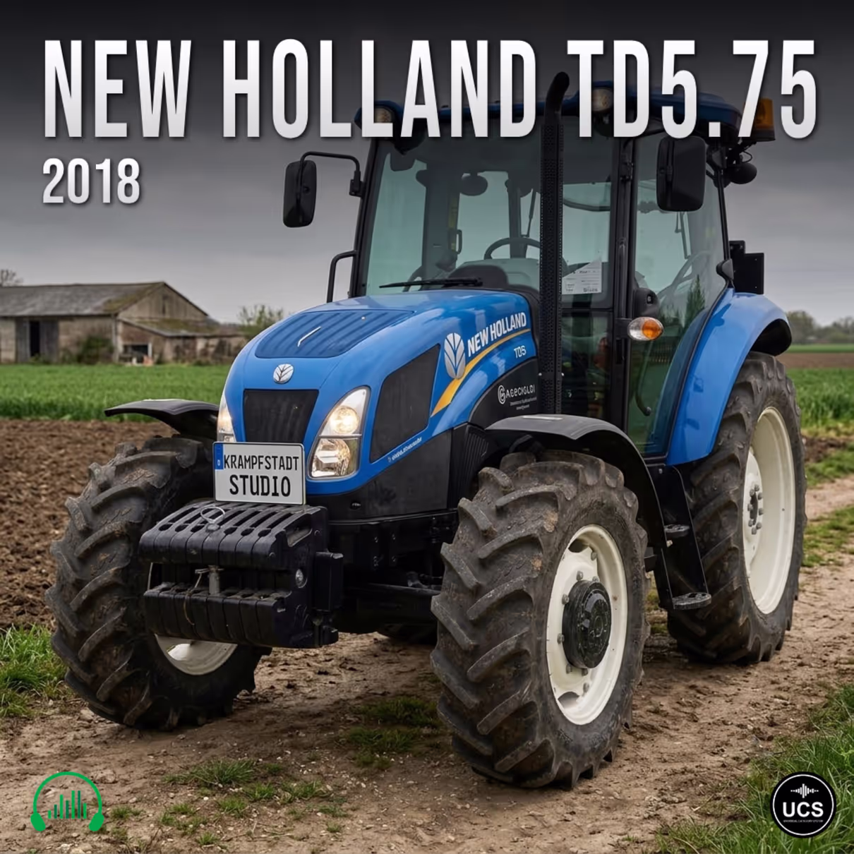 New Holland TD5.75 2018 tractor sound effects library by Krampfstadt Studio