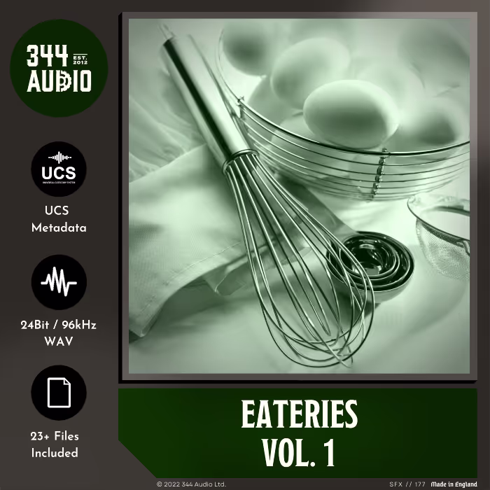 Eateries Vol. 1 sound effects library by 344 SFX