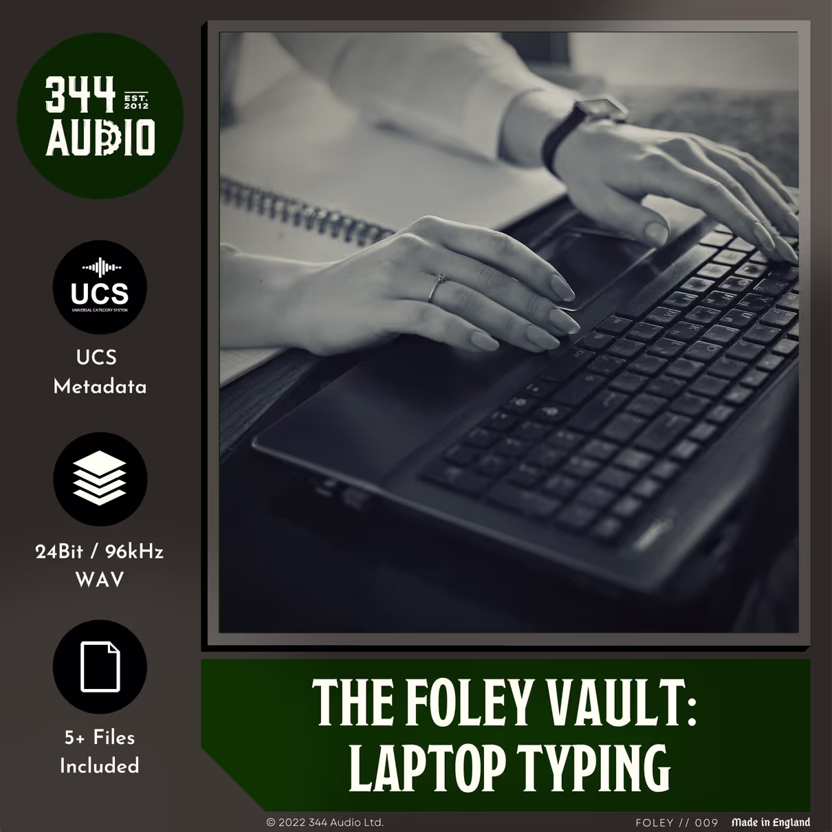 The Foley Vault: Laptop Typing sound effects library by 344 SFX