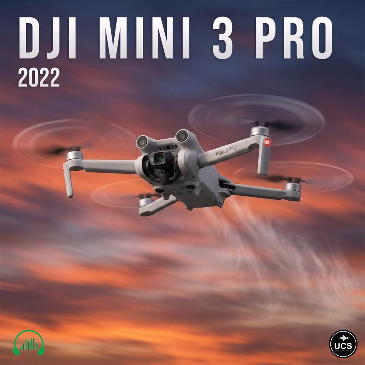 DJI Mini 3 Pro 2022 UAD uncrewed aerial vehicle drone quadcopter sound effects library by Krampfstadt Studio