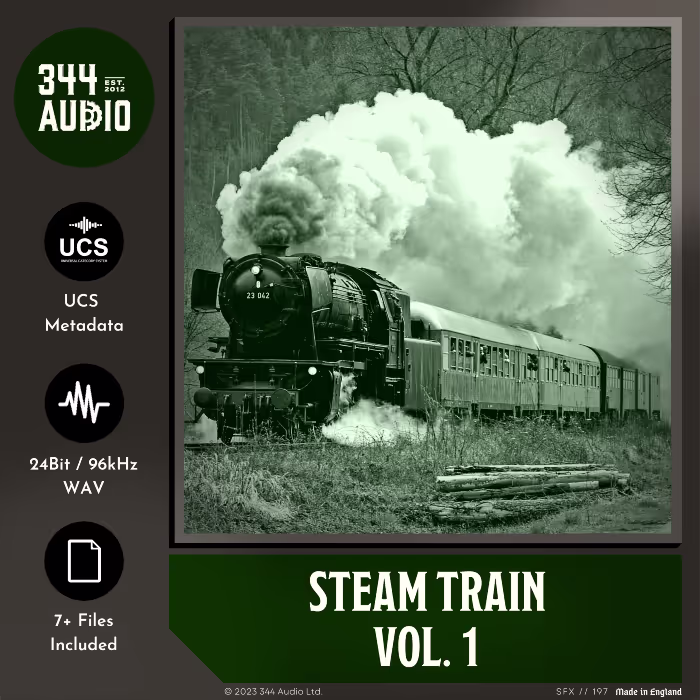 Steam Train Vol. 1 sound effects library by 344 SFX
