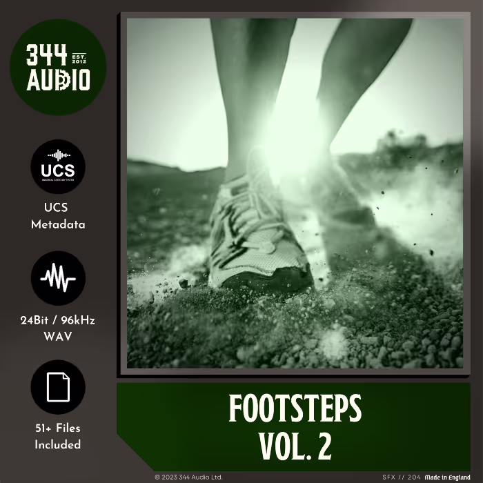 Footsteps Vol. 2 sound effects library by 344 SFX