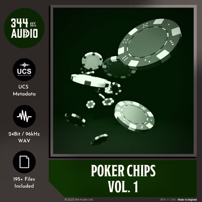 Poker Chips Vol. 1 sound effects library by 344 SFX