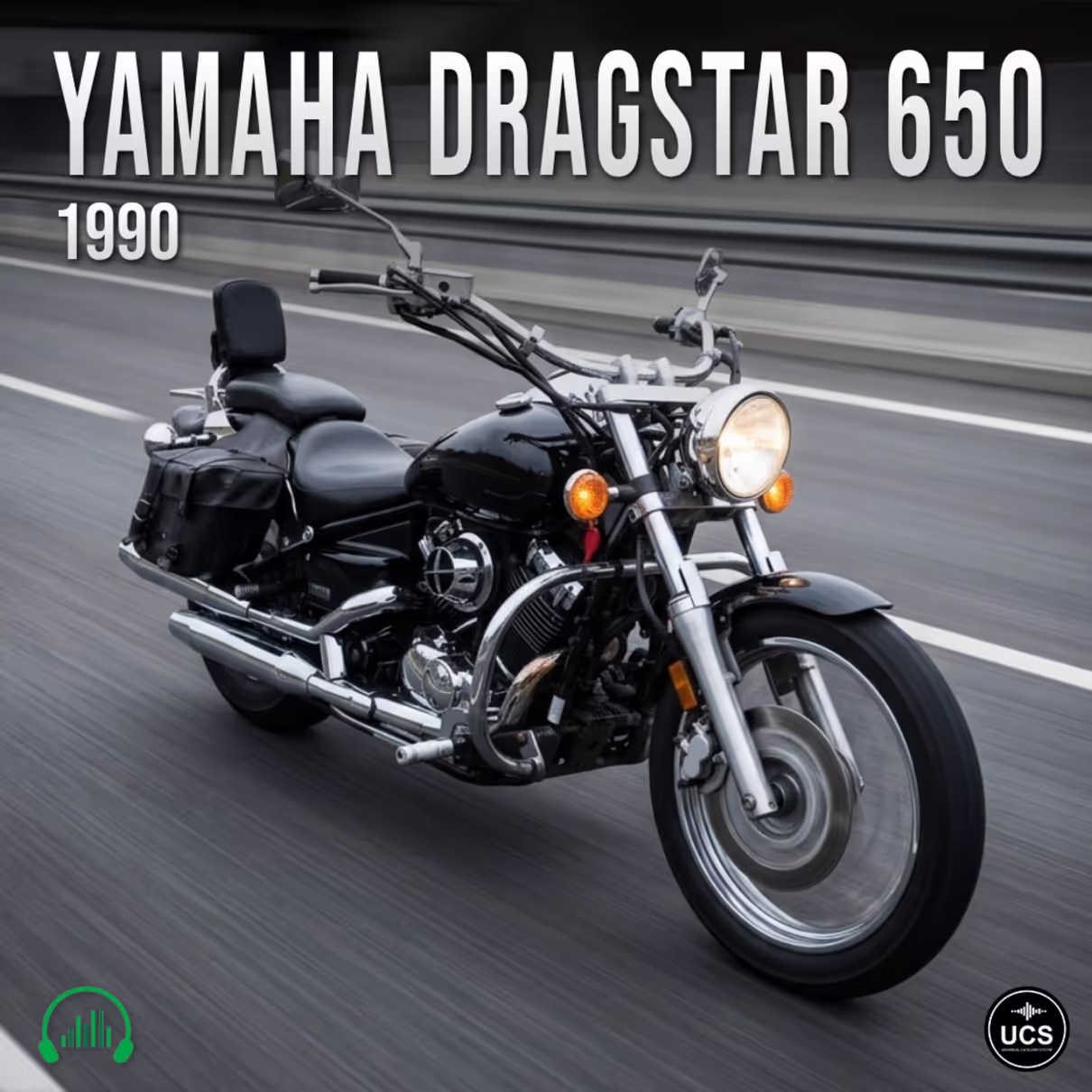 Yamaha DragStar 650 1997 cruiser motorcycle sound effects library by Krampfstadt Studio