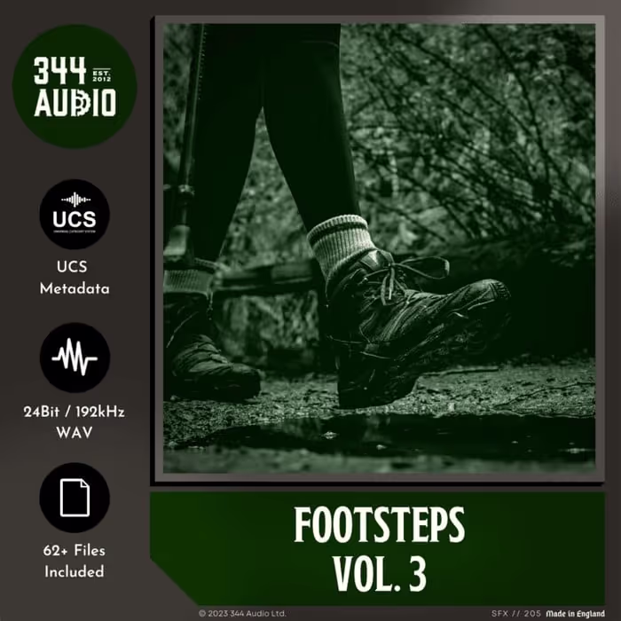 Footsteps Vol. 3 sound effects library by 344 SFX