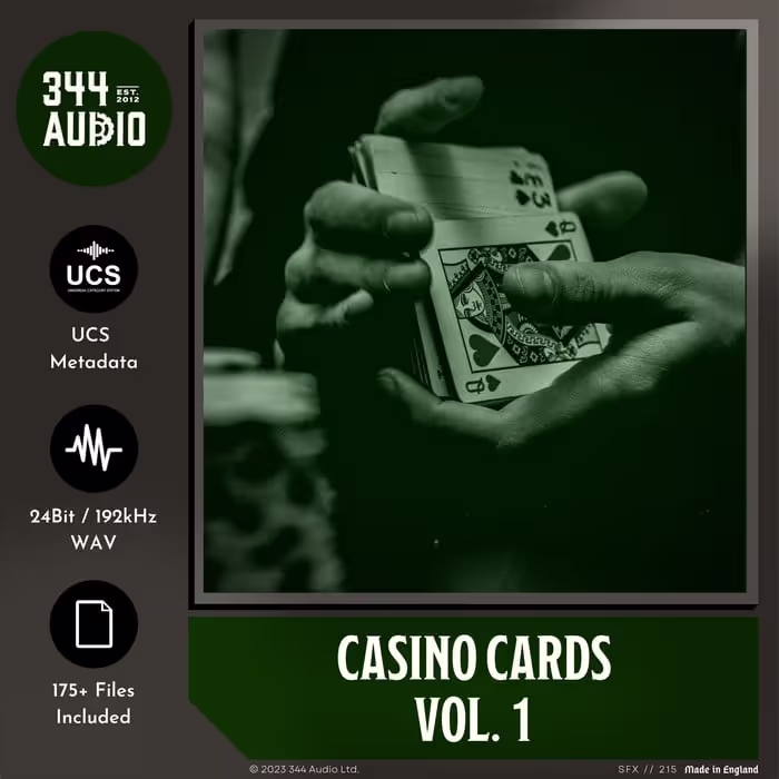 Casino Cards Vol. 1 sound effects library by 344 SFX