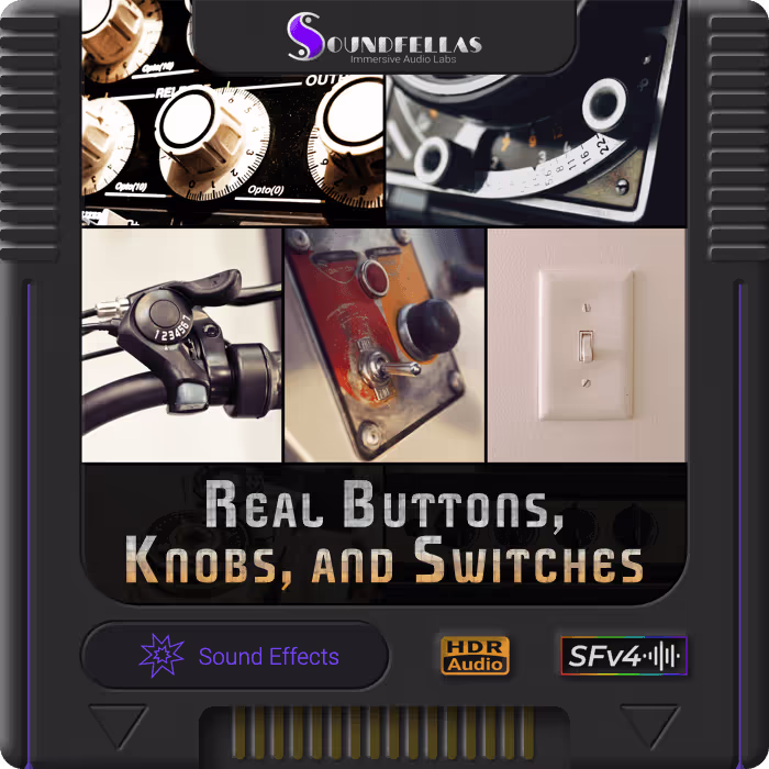 Real Buttons, Knobs, and Switches sound effects library by SoundFellas
