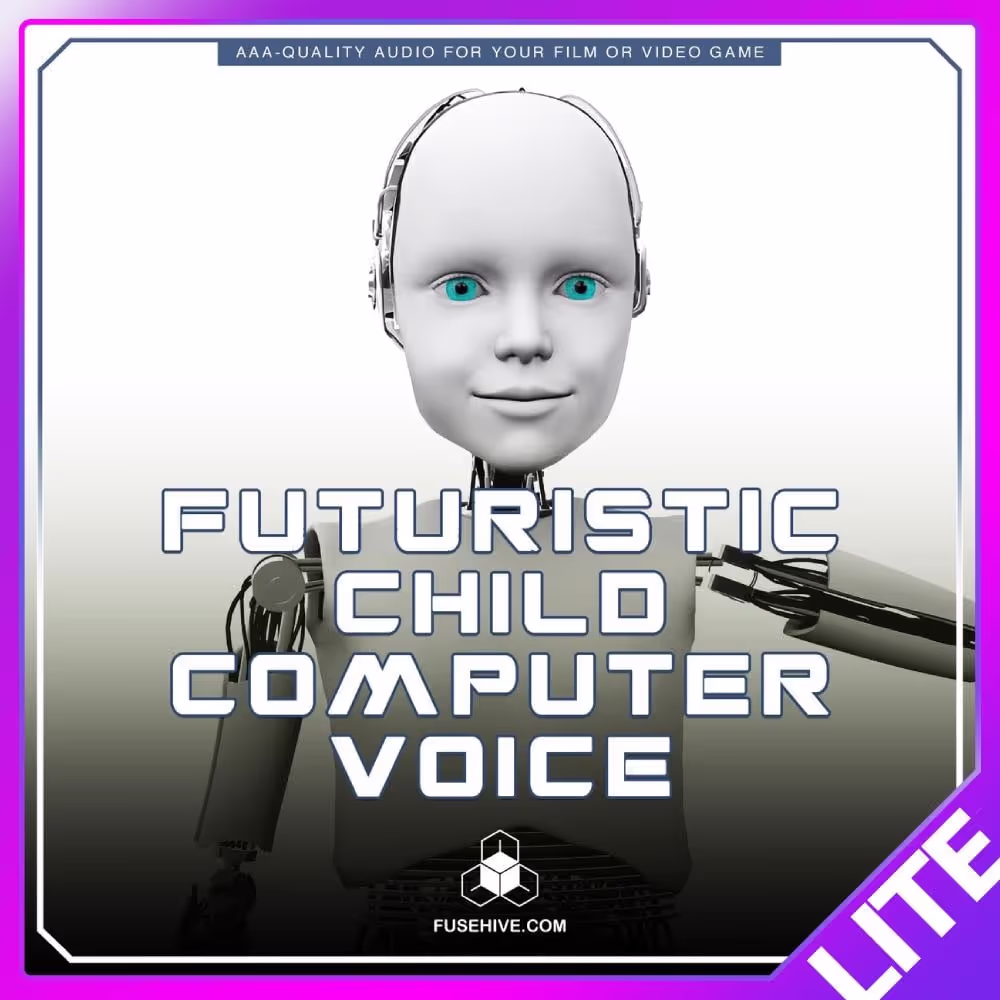 Futuristic CHILD Robotic Computer Voice Overs sound effects library by Fusehive