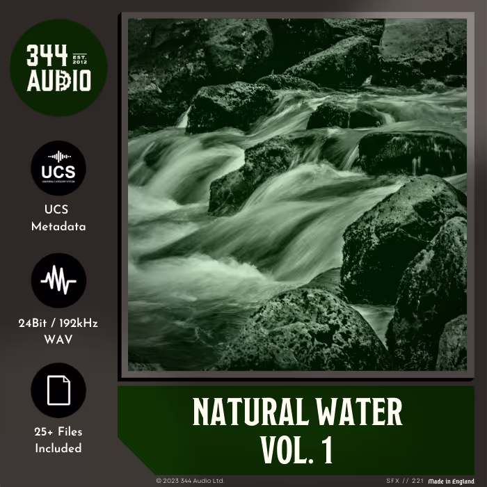 Natural Water Vol. 1 sound effects library by 344 SFX