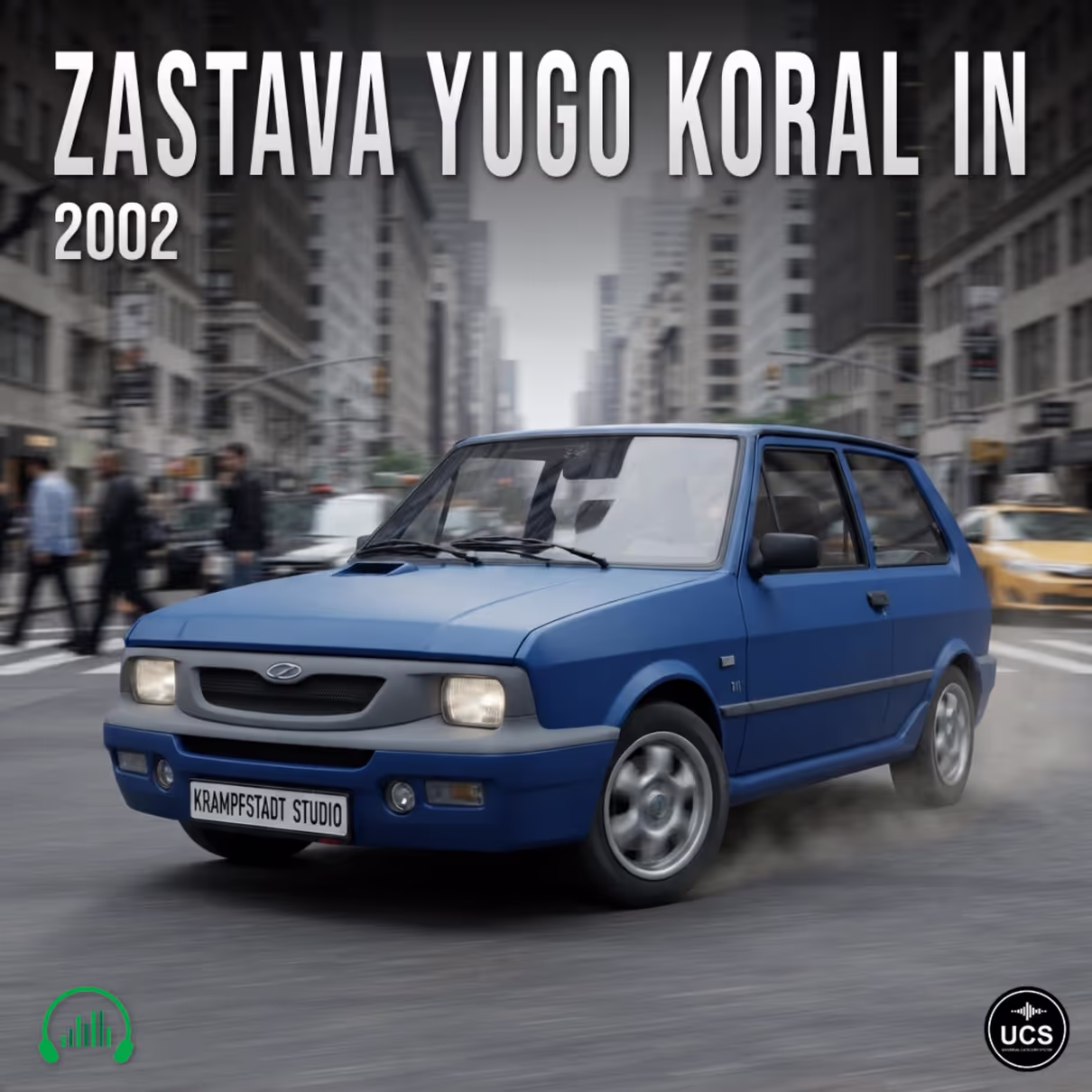 Zastava Yugo Koral In 2002 subcompact supermini car sound effects library by Krampfstadt Studio