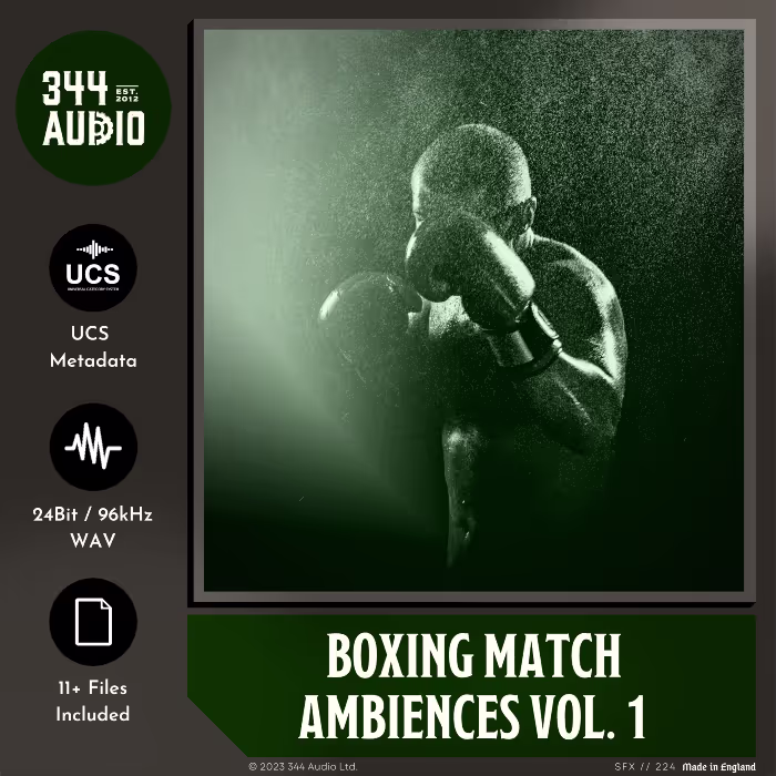 Boxing Match Ambiences Vol. 1 sound effects library by 344 SFX