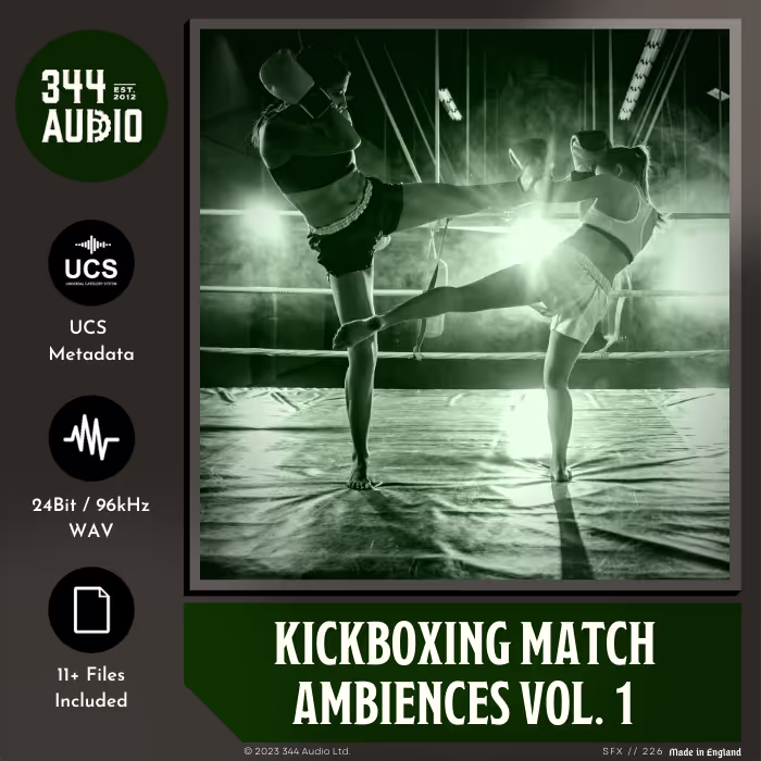 Kickboxing Match Ambiences Vol. 1 sound effects library by 344 SFX