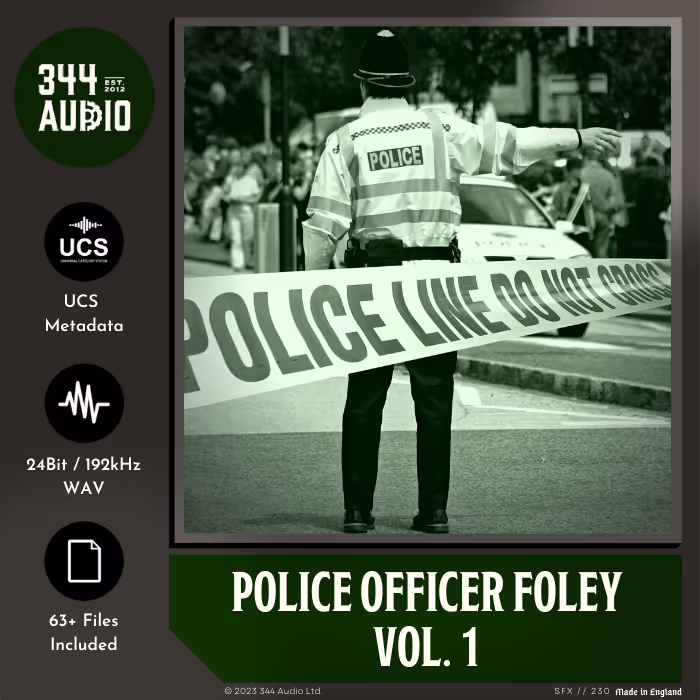 Police Officer Foley Vol. 1 sound effects library by 344 SFX