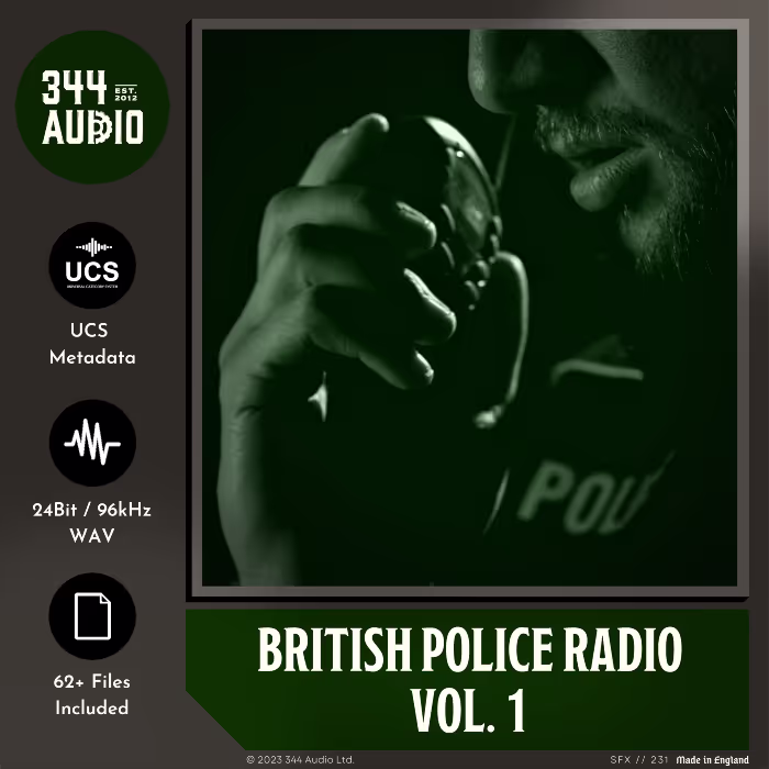 British Police Radio Vol. 1 sound effects library by 344 SFX