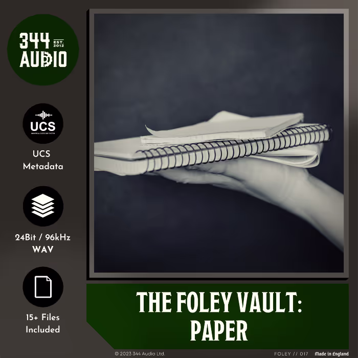 The Foley Vault: Paper sound effects library by 344 SFX