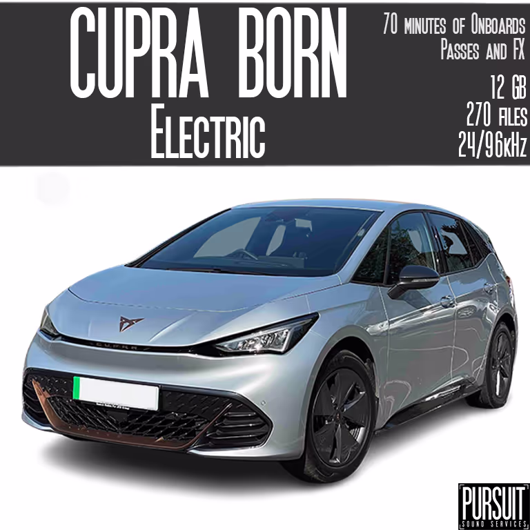 Cupra BORN Electric Car sound effects library by Pursuit Sound
