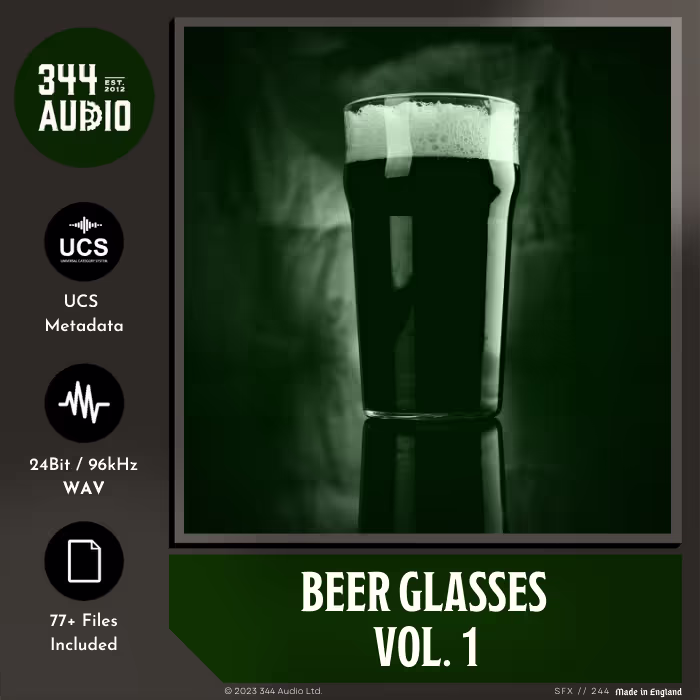 Beer Glasses Vol. 1 sound effects library by 344 SFX