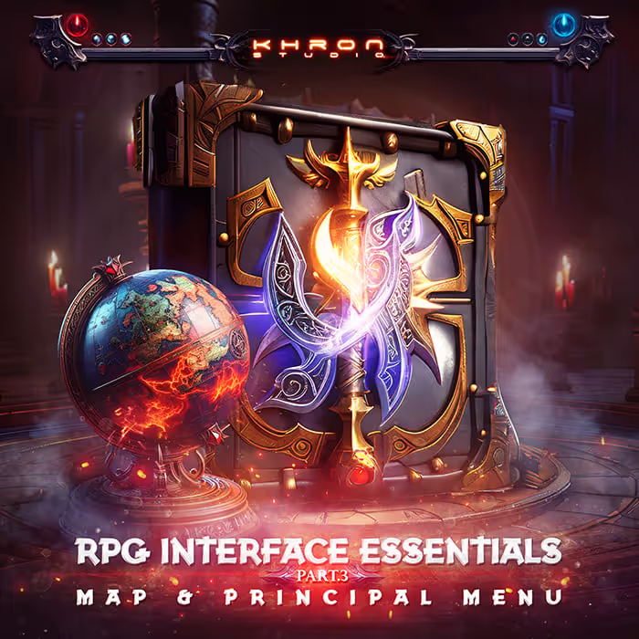 RPG Interface Essentials - Map & Principal Menu sound effects library by Khron Studio