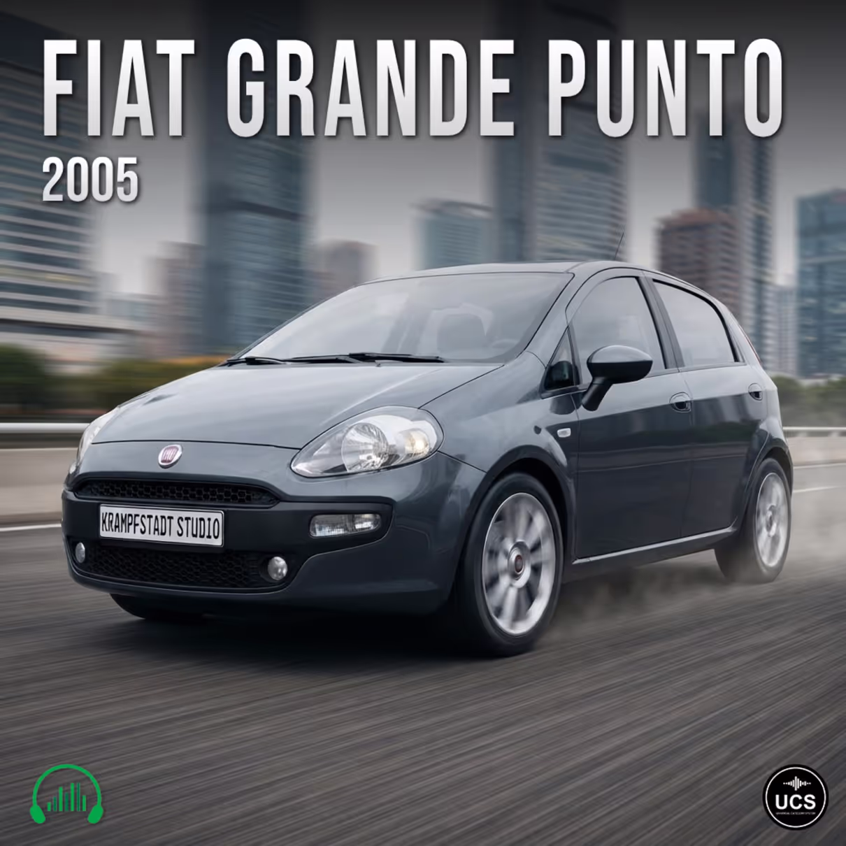 Fiat Grande Punto 2005 subcompact supermini car sound effects library by Krampfstadt Studio
