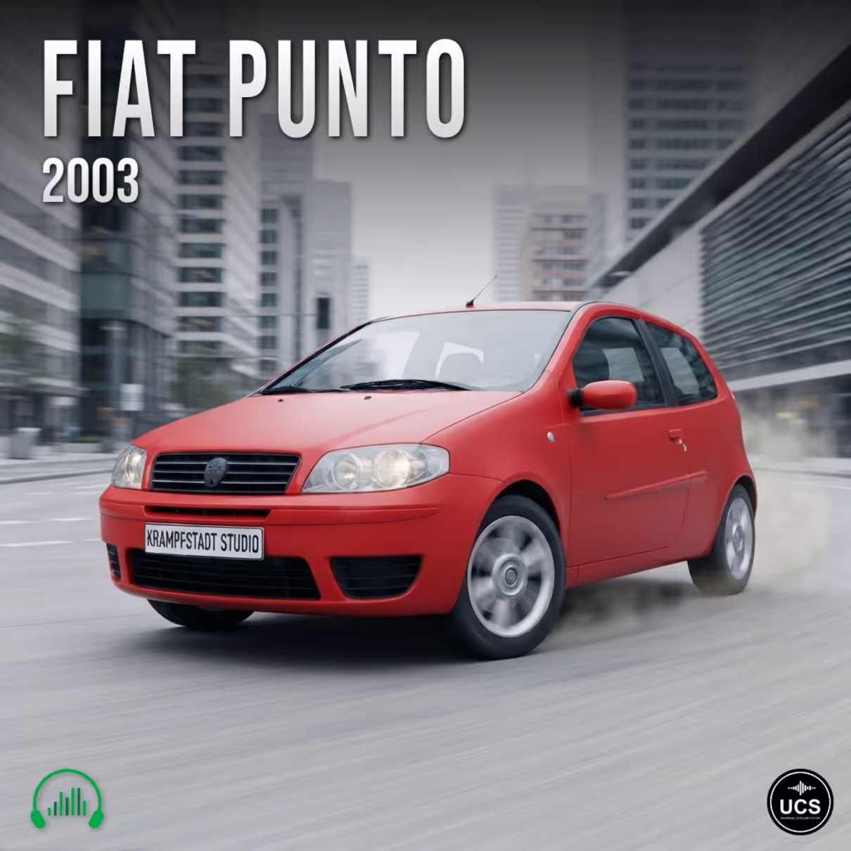 Fiat Punto 2003 subcompact supermini car sound effects library by Krampfstadt Studio
