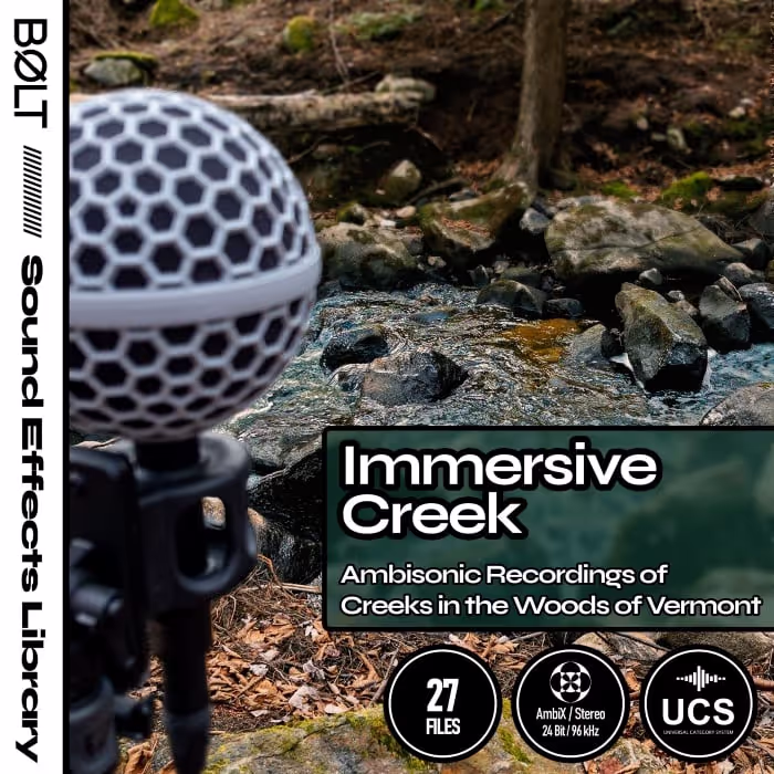Immersive Creek: Ambisonic Recordings of Undisturbed Creeks in Vermont sound effects library by BØLT