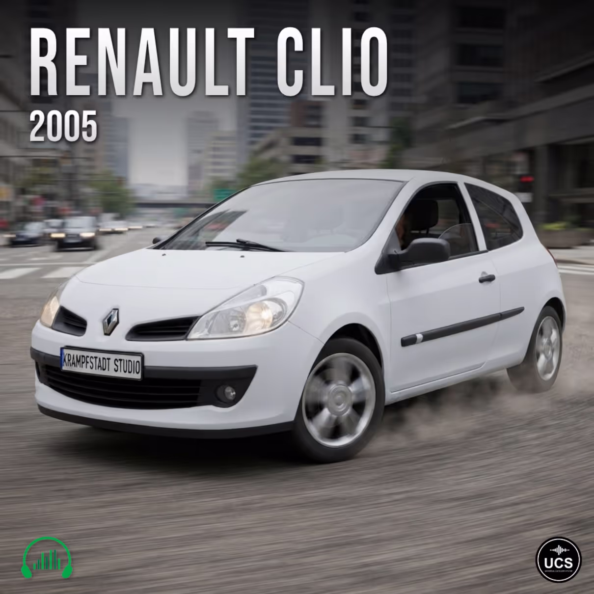 Renault Clio 2005 subcompact supermini car sound effects library by Krampfstadt Studio
